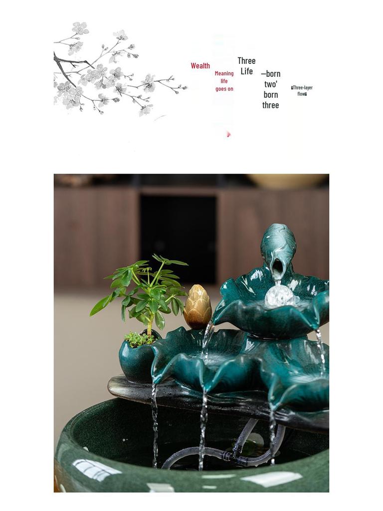 Lucky Ceramic Fish Tank Ornament: High-End Gift for Tea Room, Living Room, Office, or Reception Desk Decoration.