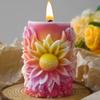 Sunflower Pillar Aroma Candle Silicone Mold DIY Daisy Flower Cylinder Handmade Soap Diffuser Drip Mold