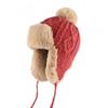 Womens Winter Knit Beanie Hat With Ear Protection Warm Fleece-Lined Outdoor Cycling Cap