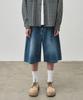 ALYSS Roard Waist Bermuda Pants [Denim Mid-Blue]