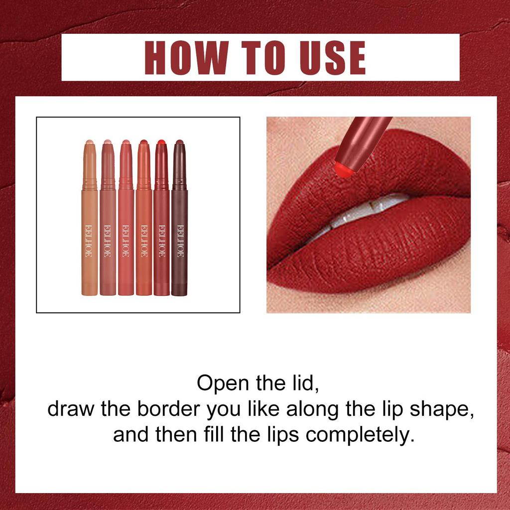6 Colors Natural Lip Liner Pencil Lipstick Waterproof Moisturizing Two In One Lipstick Lip Profiler Makeup Tool Cosmetics