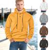 Spring and Autumn Button Pocket Jacquard Pullover Hooded Sweater Men's Casual Sports