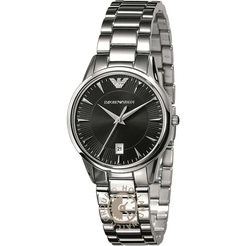 Emporio Armani Historical Collection Black Metal Silver Women s Quartz with Date AR2441 чёрный