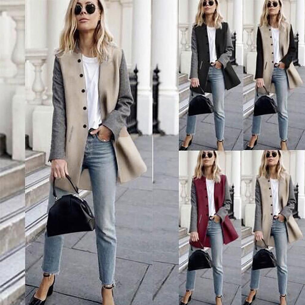 Womens Casual Long Sleeve Cardigan Jacket Lady Coat Jumper Slim Coat