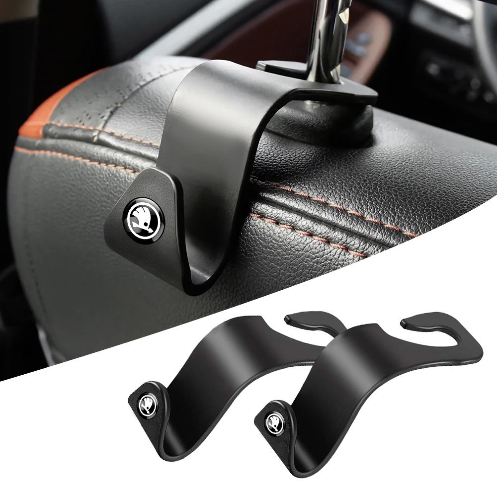 2Pcs Car Accessories Seat Back Handbag Clothes Storage Hook For Skoda Octavia A5 3 2 VRS Kodiaq Rapid Fabia Superb Scala Kamiq