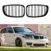 For BMW  E81 E82 E87 E88 1 series Car Front Bumper Kidney Grille Racing Grills Grilles Gloss Black Dual Slats Grill 2007-2011
