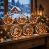 Kuleformet Julekrystallkule Lysende Julepynt Skrivebord Hylle Bokhylle Utstilling
