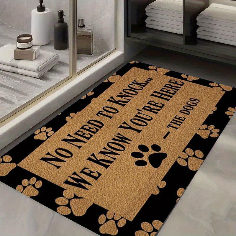Paw Print No Need To Knock Non-Slip Floor Mat Absorbent Washable Decorative Area Rug for Entrance Outdoor Bathroom Camping