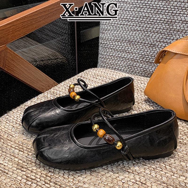 

Туфли Мэри Джейн из овчины, новая осенняя обувь, женская мягкая подошва, не устают, туфли-лодочки на плоской подошве 40