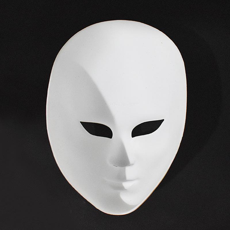 Maska na twarz DIY Pusta Biała Cosplay Rysowana Ręcznie Pogrubiona Plastikowa Maska Karnawałowa Maskarada Halloweenowe Kostiumy Akcesoria