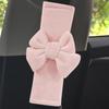 Universal Bowknot Car Seat Belt Shoulder Pad Ice Silk Safety Belt Cover Protective Interior Accessories For Women
