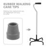 4Pcs Quad Cane Rubber Tips Replacement Non-Skid Walking Cane Bottom Pads for Stability Heavy-Duty Walking Stick Accessories Gray
