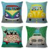 Cartoon Driving Car Cat Cushion Cover Decor Cute Pet Animal Pillowcase Polyester Pillow Case for Sofa Home Children Room 45x45cm