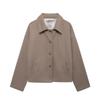 Womens Short Wool Blend Coat Street Style Button Front Shirt Collar Outerwear Fall Winter