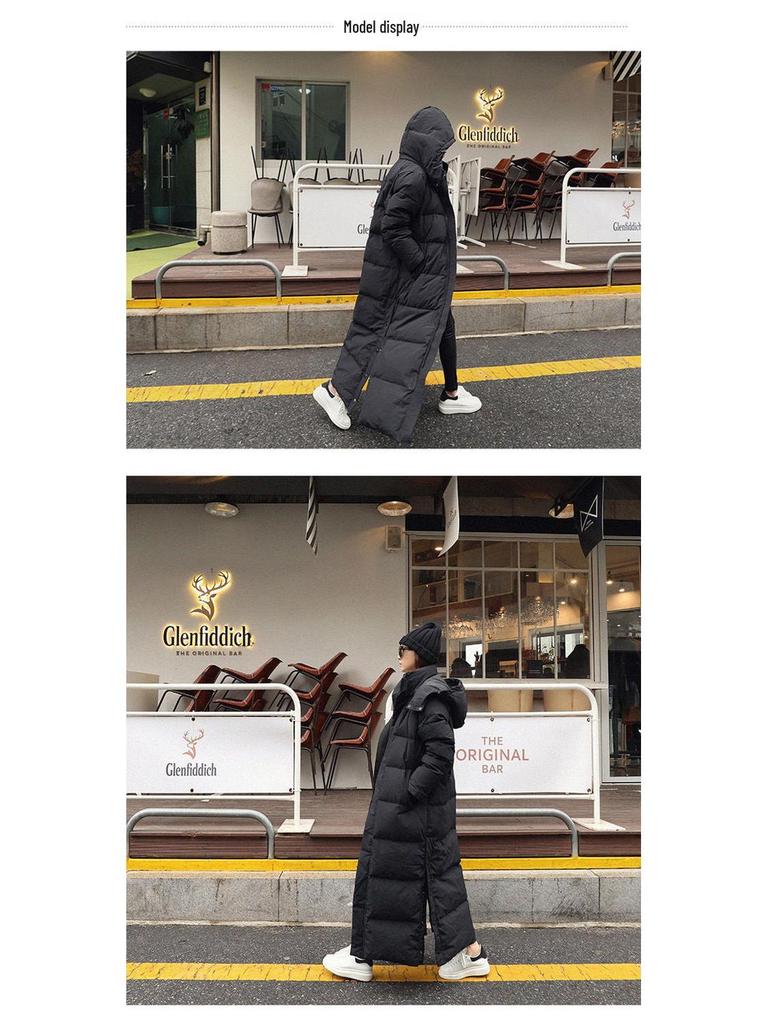 Korean Style Winter 2025 Women's Thick Over-the-Knee Cotton Coat