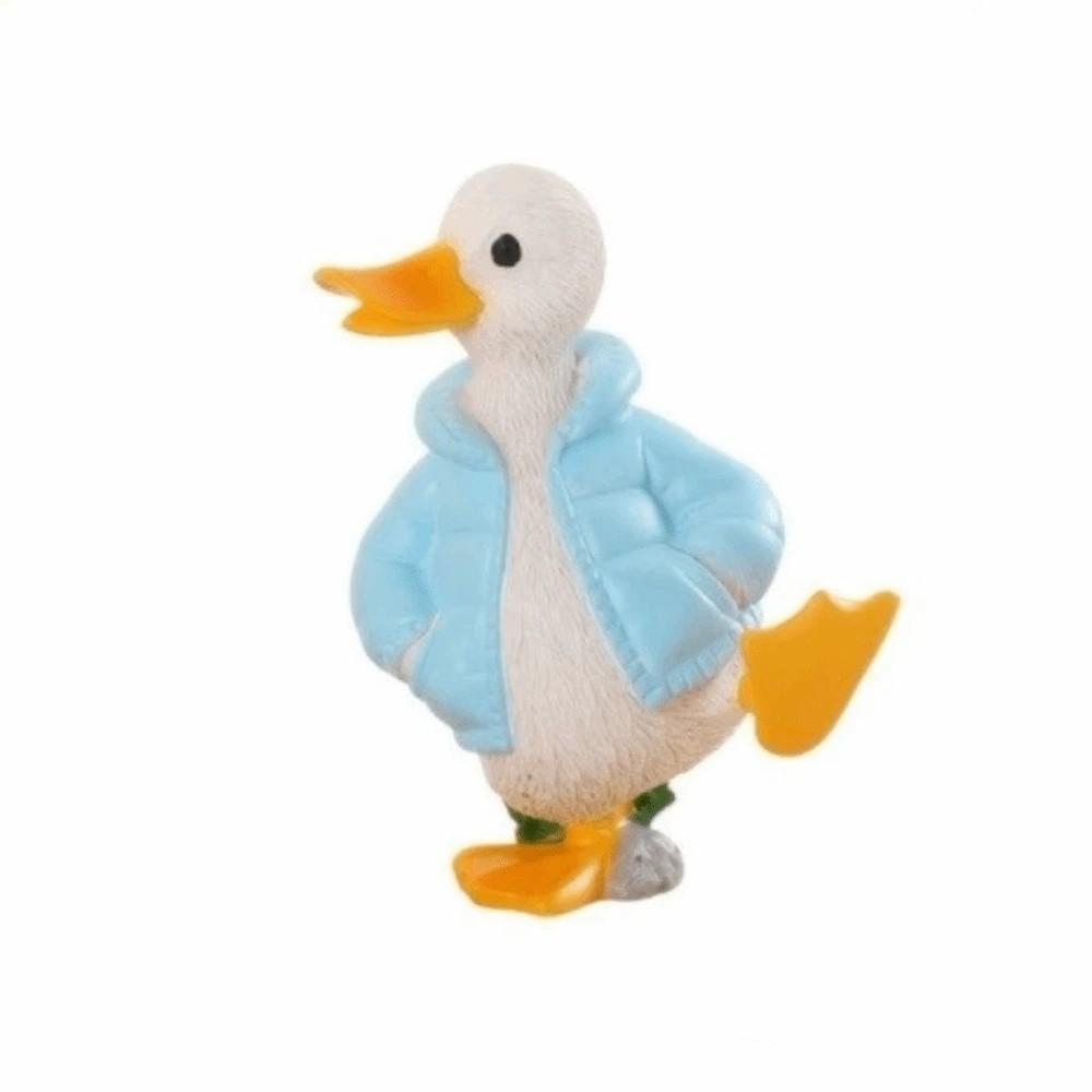 Hand Painted Resin Duck Figurine Animal Figurine Miniature Figurine Duck Statue Desktop Decor