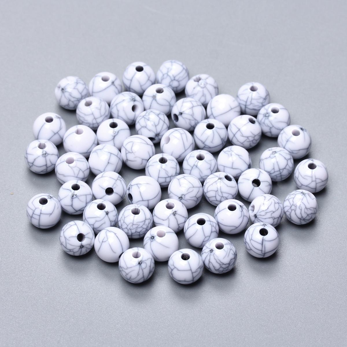 

100-10 шт 6-16 мм имитация бирюзовых бусин аксессуары мода ручная работа свободный интервал бусины изготовление ювелирных изделий своими руками 6mm 100Pcs белый