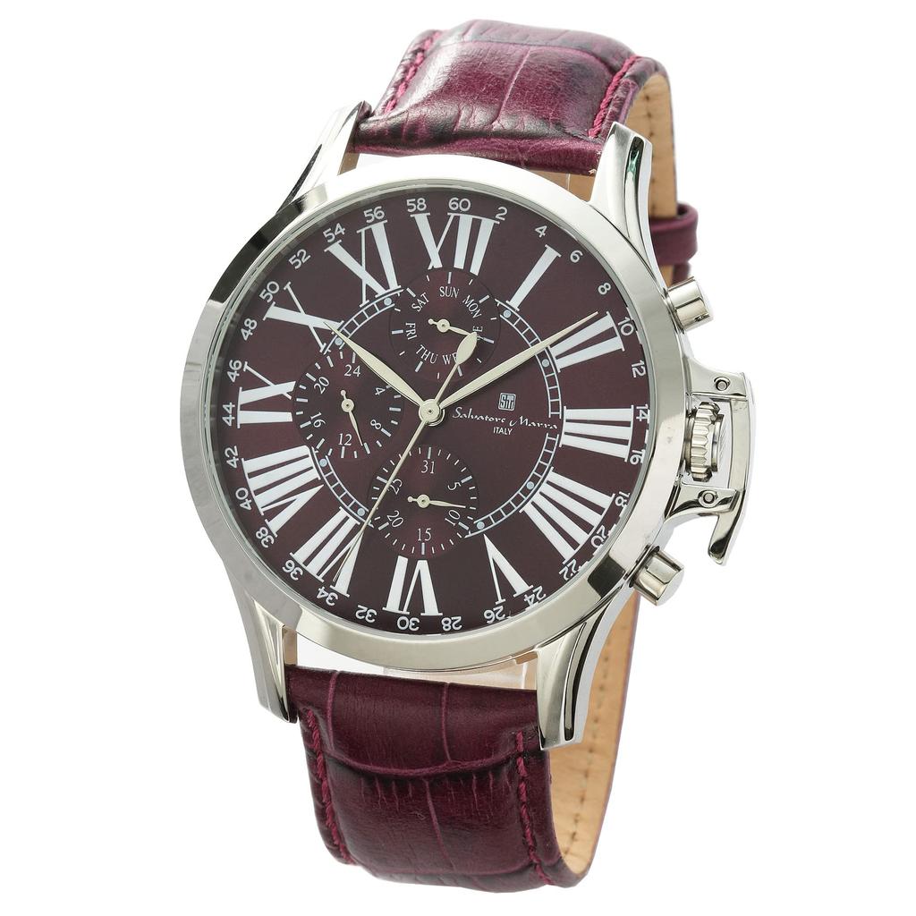 Stainless Steel Multi Calendar [Salvatore Mara] SM23101-SSPL Men's