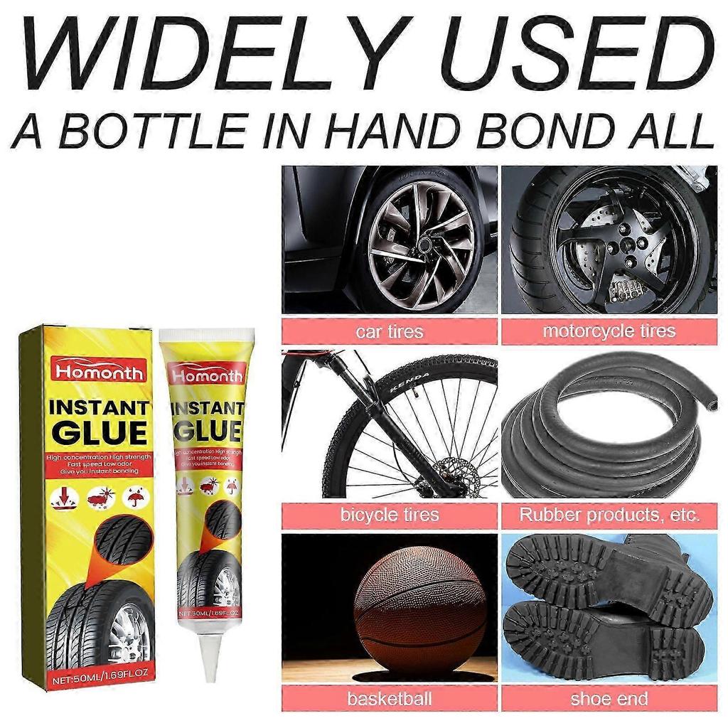 Instant Tire Repair Glue - Fast Curing, Waterproof Adhesive for Car, Motorcycle & Bicycle Cracks & Scratches, 50ml - Strong, Durable, Easy to Use