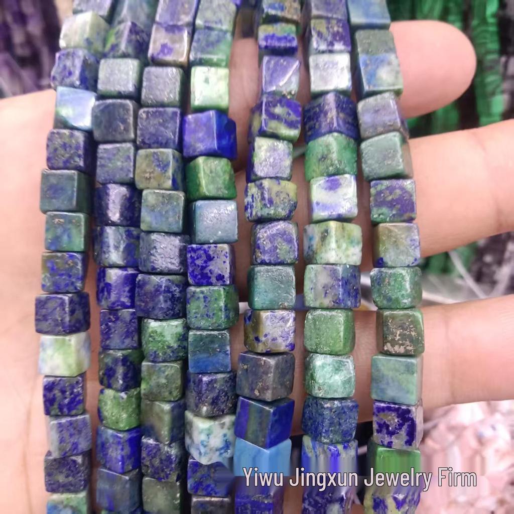 6x6mm Quadratische Rosenquarz-Achat-Perlenkette - Naturstein DIY-Zubehör