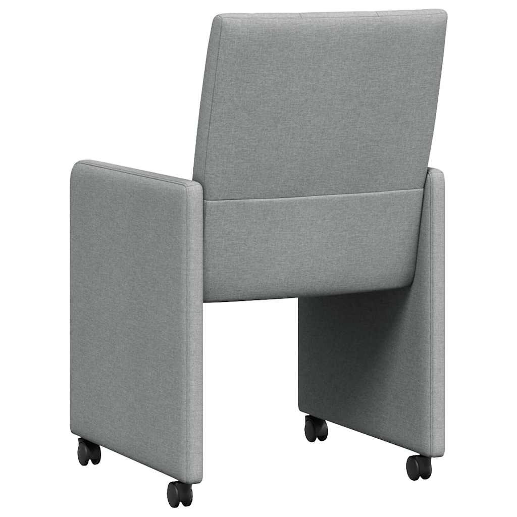 Dining Chairs with Casters 2 pcs Light Grey 58 x 65 x 94 cm Fabric