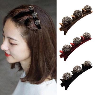 Girls Hairpin Fashion Tight Headpiece Girls Hairpin Double Layer Flocked Bangs Hair Clip Side Bang Clip Hair Accessories