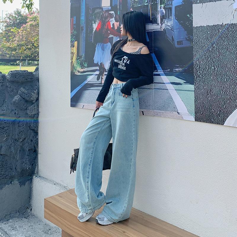 Jeans Women Spring Droop Loose Wide-leg Pants Women Spring Wide-leg Jeans Women Spring Small