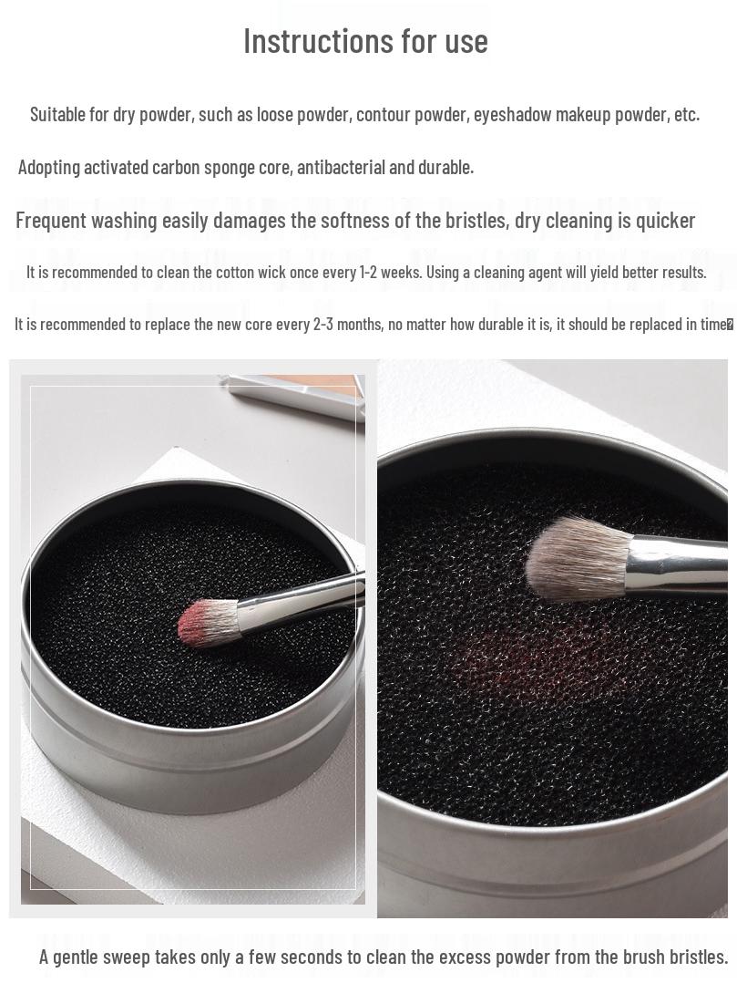

Xinmei Portable Makeup Brush Cleaning Sponge - No-Wash Eyeshadow Brush Cleaner Box