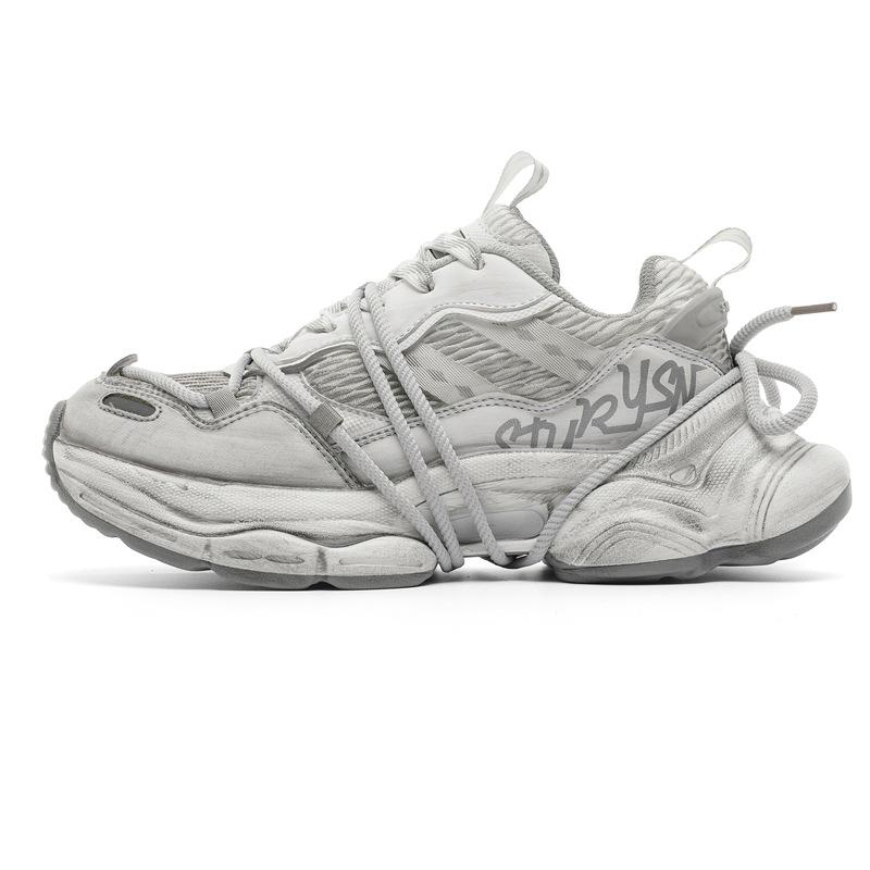 Couple dad shoes new summer breathable mesh Paris old with thick sole heightening casual sports shoes