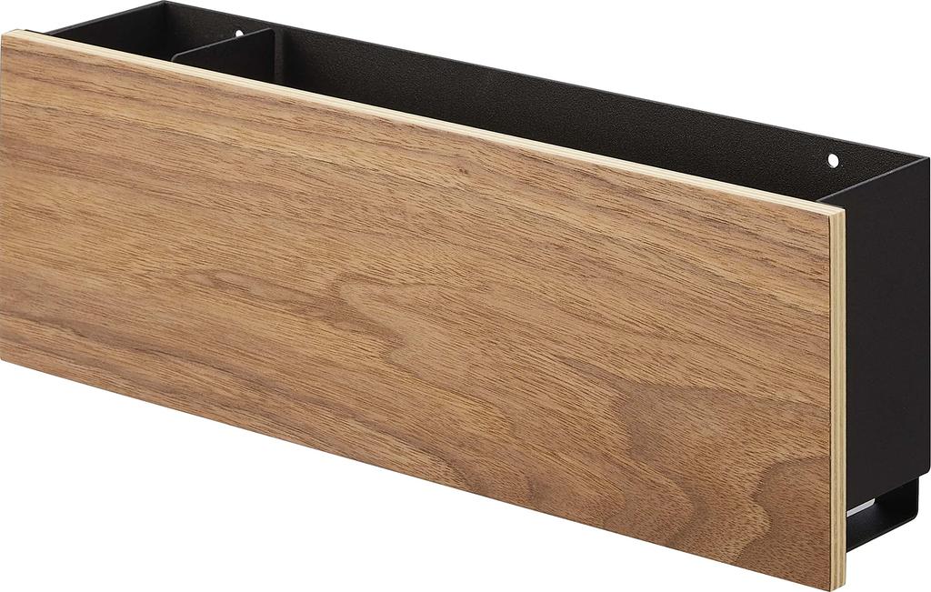 Yamazaki Jitsugyo [Gypsum Board Tweezers and Wood Screws Included] Compatible with Gypsum Board Walls, Tablet & Remote Control Holder, Brown,