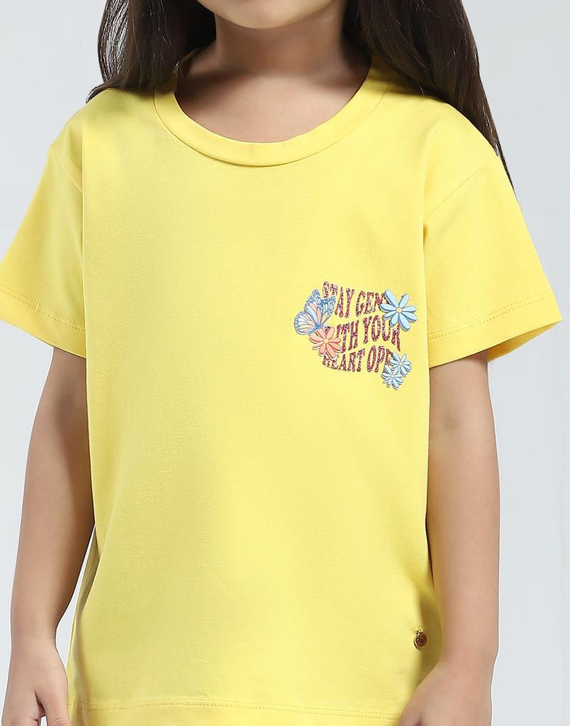 MONTE CARLO Girls Half Sleeve Round Neck Top