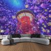 Underwater Jellyfish Wall Tapestry, Dreamy Cartoon Style, Children's Room Background Poster, Home Decoration Mural, Bed Sheets