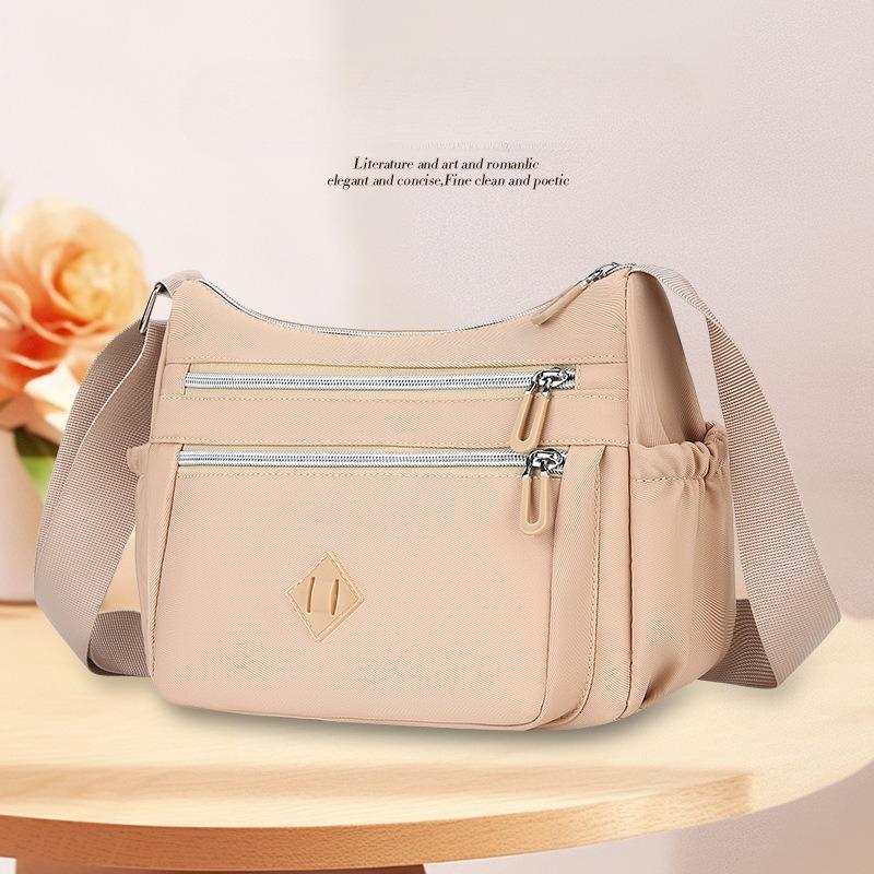 Women Nylon Crossbody Bag Large Capacity Shoulder Bag Multi Pocket Zipper Handbag Casual Travel Phone Purse Lightweight Messenger Bag