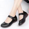 Rimocy 2024 New Soft Bottom Flats Women Black Ankle Strap Casual Shoes Woman Comfortable Pu Leather Shallow Mouth Mom Shoes