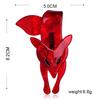 Flaming Fiery Red Fox Shape Brooch Striated Acrylic Jewelry For Lady Women Party Accessories Scarf Hat Bag Corsage Pins