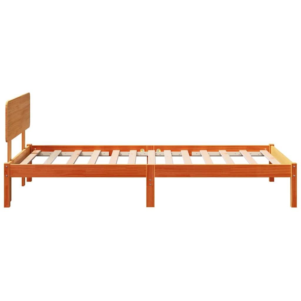 Bed Frame Wax Brown 90 x 190 cm Solid Pine Wood