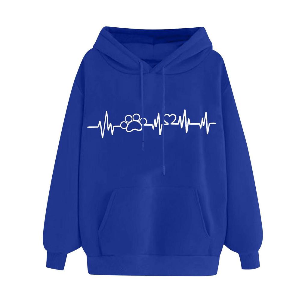 2026 spring love printing cross-border sweater loose men's and women's trendy hoodies hooded tops women's European and American clothing