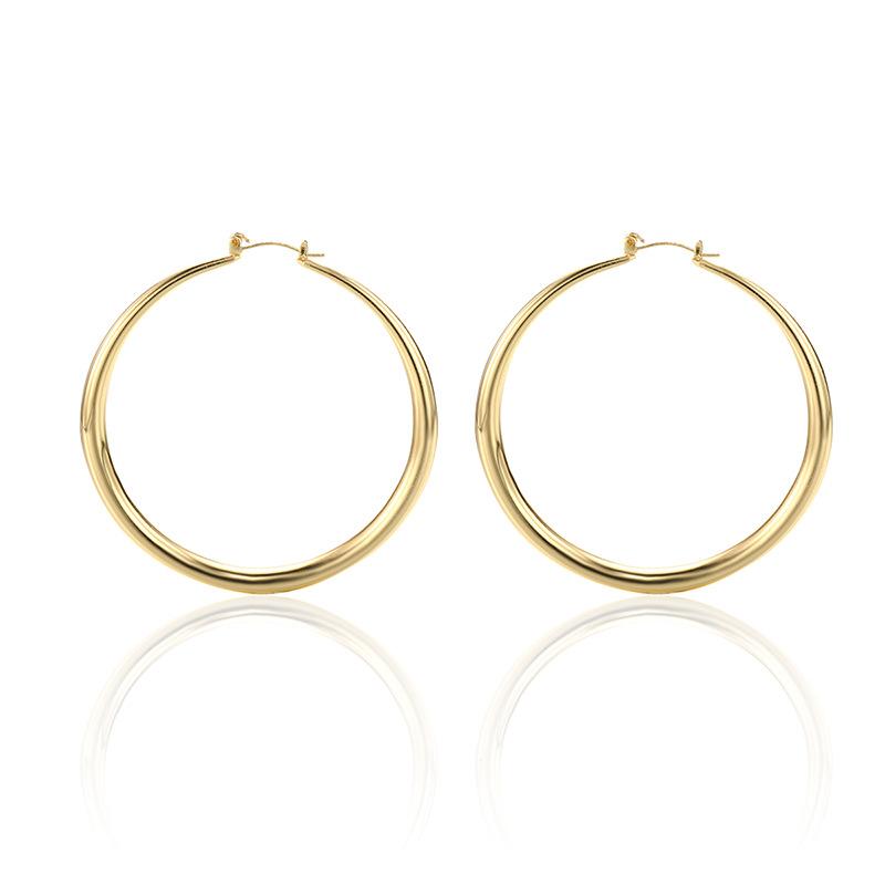 European and American exaggerated jewelry fashion alloy circle earrings niche geometric gold stud earrings women's earrings