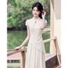 Elegant New Chinese Style Short-Sleeve Midi Dress