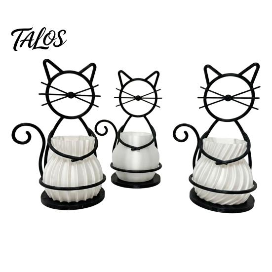 Cat Shaped Pen Holder Flower Pot Holder, Multifunctional Desktop Vase Organizer for Mini Small Plants, Minimalist Stand with Pots, Home Decor