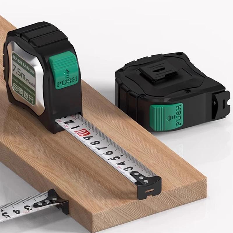 Self Locking Tape Measure 3/5/7.5m Portable Steel Tape Measure Impact Resistant Measuring Ruler Construction Measuring Tools