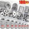 180PCS Flat Design Stainless Steel Sealing Gasket Sump Plug Washer  Kitchen Applications