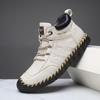 Hand-stitching Leather Men Boots Genuine Leather Casual Leather Shoes Men Ankle Boots