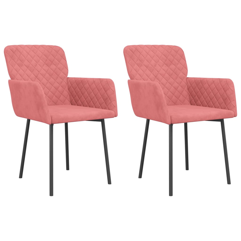 Dining Chairs 2 Pcs Pink Velvet