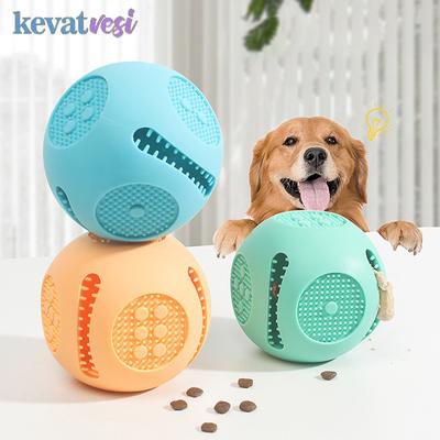 Beißfeste Hundespielzeuge Silikon Hunde Kauspielzeuge Haustier Futterausgabe Ball für Kleine Mittelgroße Große Hunde Welpen Zahnreinigungsspielzeuge