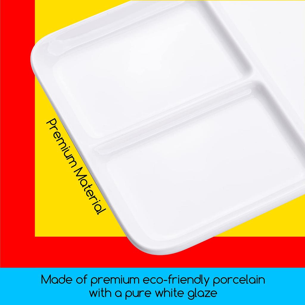 MEEDEN Ceramic Watercolor Palette, Suitable for Watercolors, Acrylics, and Gouache. Easy To Clean, Use, and Carry. 25 X 18 Cm. Ideal for Students, Beg