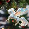 Pferdeornament Acryl 2D Flach Realistisches Pferd Hängeanhänger mit Lanyard Weihnachtsbaum Feiertags-Heimdekoration
