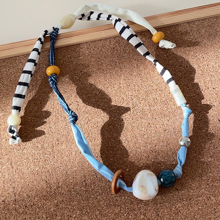 2025 Trendy Silk Scarf Necklace for Women: Unique Design, Stylish Snood Sweater Chain Accessory