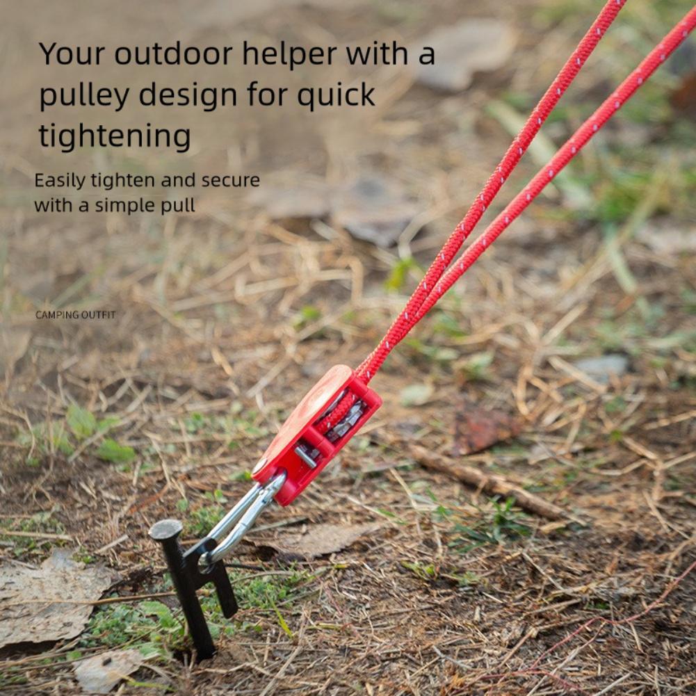5M Length Adjustable Lanyard Pulley Hook Tent Fastener