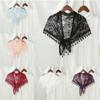 Vintage Lace Flower Hair Scarf Shawl Cute Chic Style Sweet Headscarf Shawl Thin Bohemian Triangle Head Scarf Pastoral Style